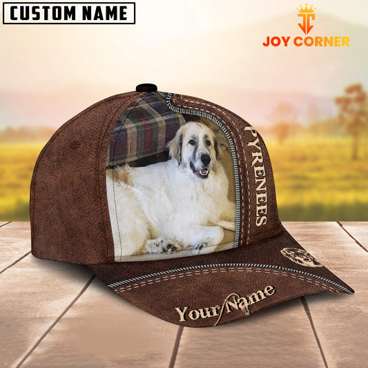 Uni Pyrenees Customized Name Leather Pattern Cap