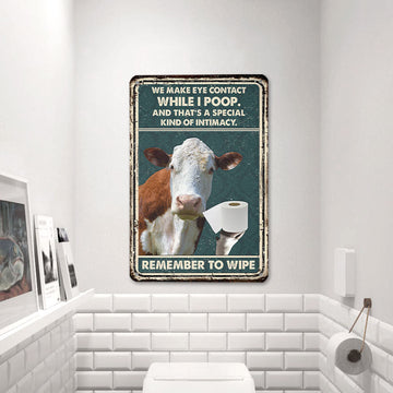 uni Hereford Remember To Wipe All Printed 3D Metal Sign