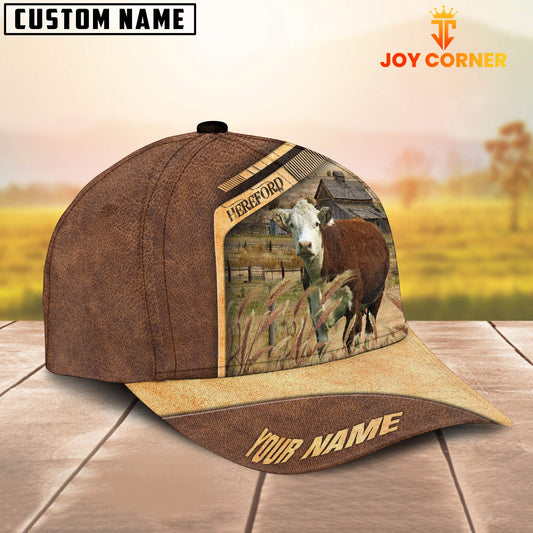 Uni Hereford Cattle Customized Name Brown Farm Cap