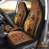 Uni Highland Happiness Personalized Name Leather Pattern Car Seat Covers Universal Fit (2Pcs)