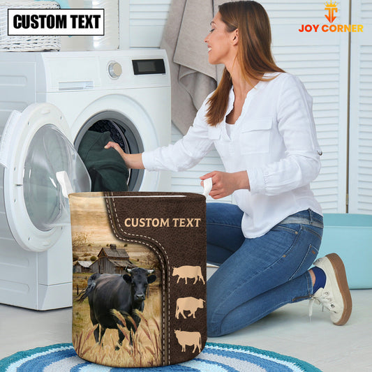 Uni Dexter Custom Name Leather Pattern Laundry Basket