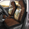 Uni Charolais Personalized Name Leather Pattern Car Seat Covers Universal Fit (2Pcs)