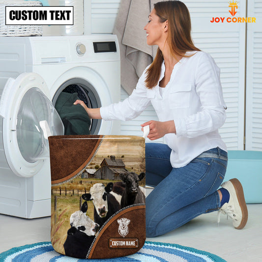 Uni Belted Galloway Custom Name Laundry Basket