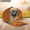 Uni Custom Name Holstein Leather Pattern Cap TT5