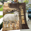 Uni Personalized Name Sheep Leather Pattern Blanket