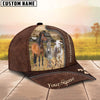 Uni Horse, Donkey and Goat Customized Name Leather Pattern Cap