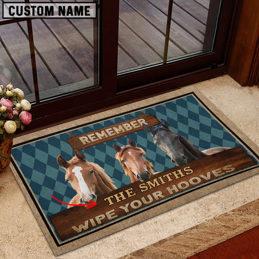 Uni Horse Wipe Your Hooves Custom Name Doormat