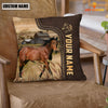 Uni Horse Custom Name Leather Pattern Pillow Case