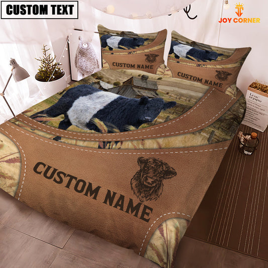 Uni Custom Name Belted Galloway On Farm Bedding Set