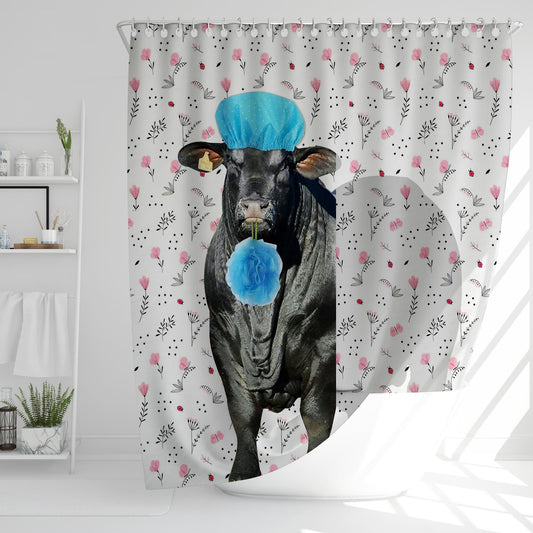 Uni Brangus Flower 3D Shower Curtain