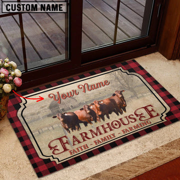 Uni Santa Gertrudis Faith Family Farming Custom Name Doormat