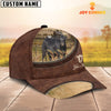 Uni Black Sim Angus On The Farm Customized Name Leather Pattern Cap