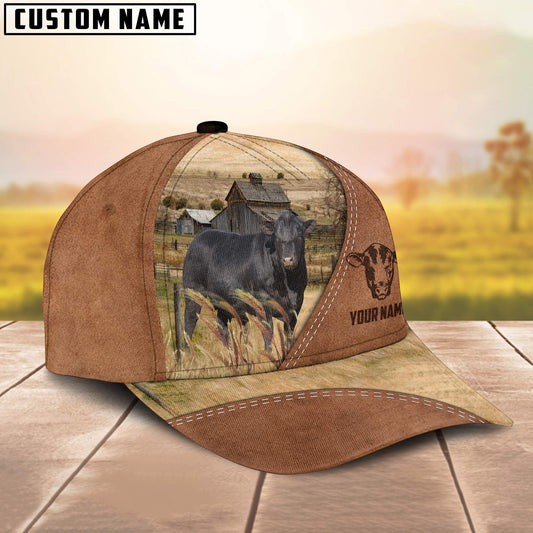 Uni Black Sim Angus Customized Name Brown Cap