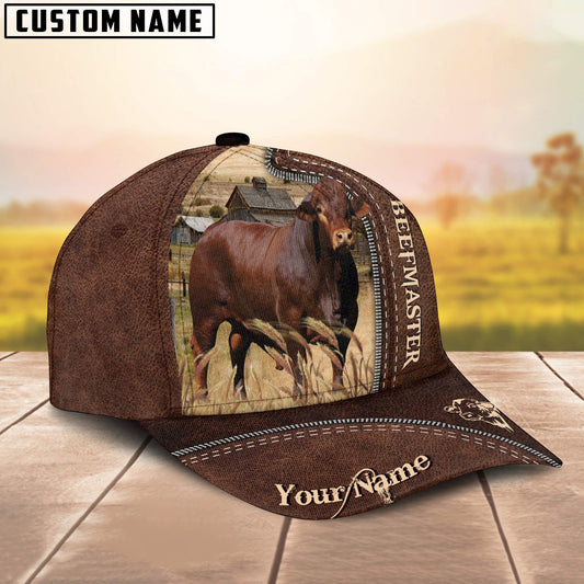 Uni Beefmaster Customized Name Leather Pattern Cap