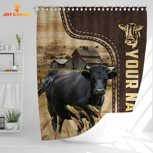 Uni Dexter Leather Pattern Custom Name Shower Curtain