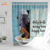 Uni Belted Galloway Dirty Boots, Messy Hair, Happy Heart  3D Shower Curtain