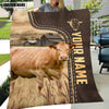 Uni Personalized Name Limousin Leather Pattern Blanket