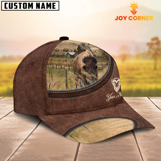 Uni Buffalo On The Farm Customized Name Leather Pattern Cap