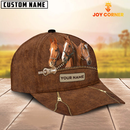 Uni Horse Cattle Zipper Pattern Customized Name Cap