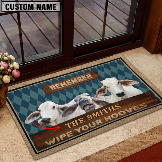Uni Brahman Wipe Your Hooves Custom Name Doormat