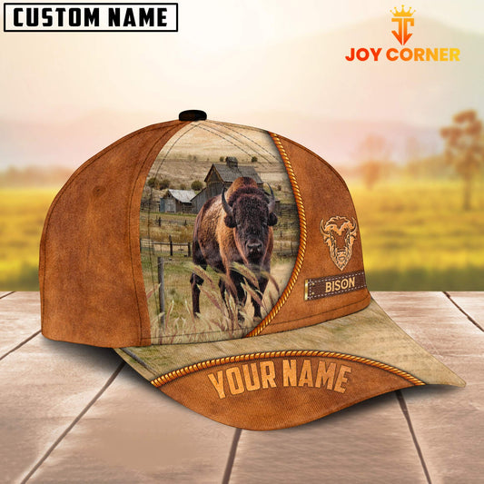 Uni Custom Name Bison Leather Pattern Cap