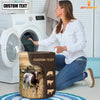 Uni Shorthorn Custom Name Leather Pattern Laundry Basket