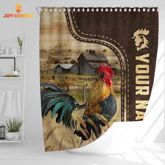 Uni Chicken Leather Pattern Custom Name Shower Curtain