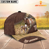 Uni Shorthorn On The Farm Customized Name 3D Brown Cap