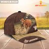 Uni Red Angus On The Farm Customized Name 3D Brown Cap