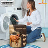 Uni Santa Gertrudis Custom Name Leather Pattern Laundry Basket