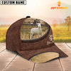 Uni Lambs On The Farm Customized Name Leather Pattern Cap