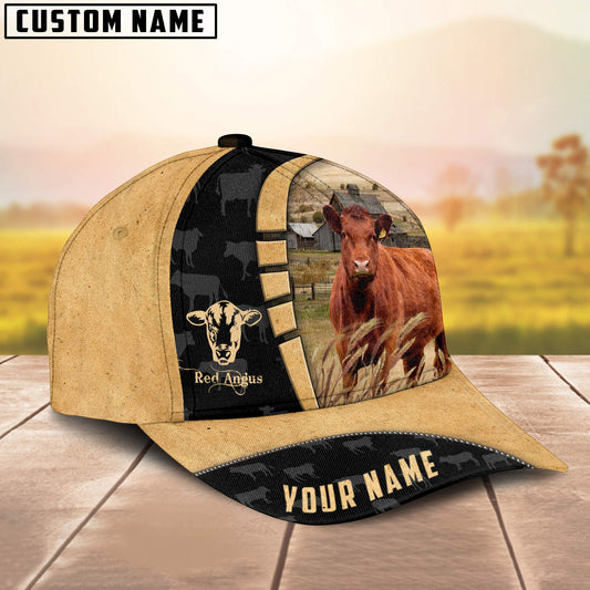 Uni Custom Name Red Angus Cattle 3D Cap