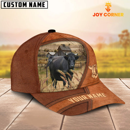 Uni Dexter Customized Name Brown Leather Pattern Cap