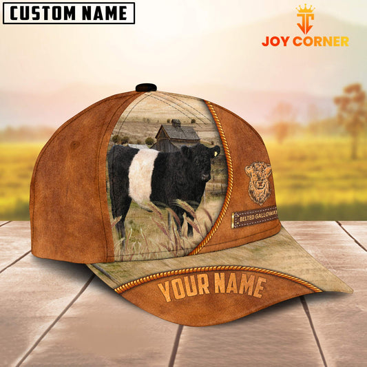 Uni Custom Name Belted Galloway Leather Pattern Cap TT7