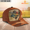 Uni Chicken Customized Name Brown Leather Pattern Cap