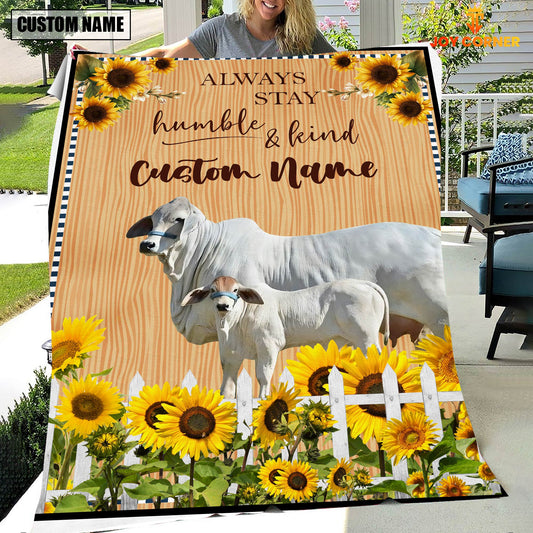 Uni Brahman Custom Name - Always Stay Humble and Kind Blanket