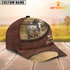 Uni GYR Cattle On The Farm Customized Name Leather Pattern Cap