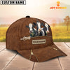 Uni Holstein Cattle Zipper Pattern Customized Name Cap