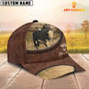 Uni Black Hereford On The Farm Customized Name Leather Pattern Cap