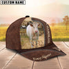 Uni Charolais No Horn Customized Name Leather Pattern Cap