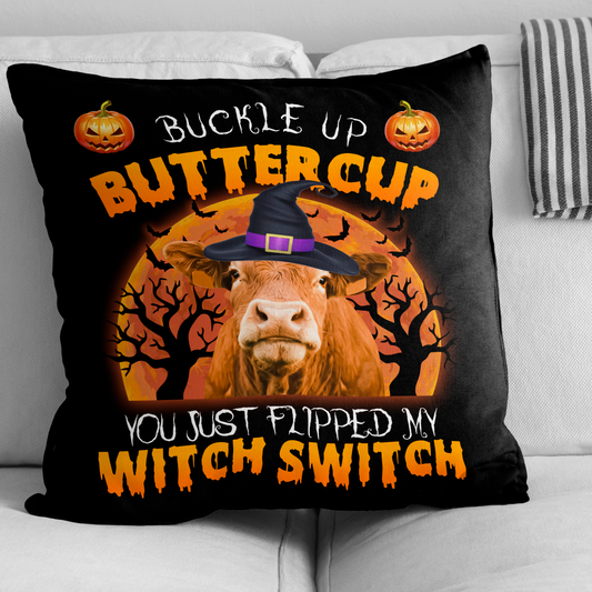 Uni Happy Halloween Gelbvieh Buckle Up Butter Cup Pillow Case