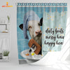 Uni Black Baldy Dirty Boots, Messy Hair, Happy Heart  3D Shower Curtain