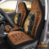 Uni Black Angus Happiness Personalized Name Leather Pattern Car Seat Covers Universal Fit (2Pcs)