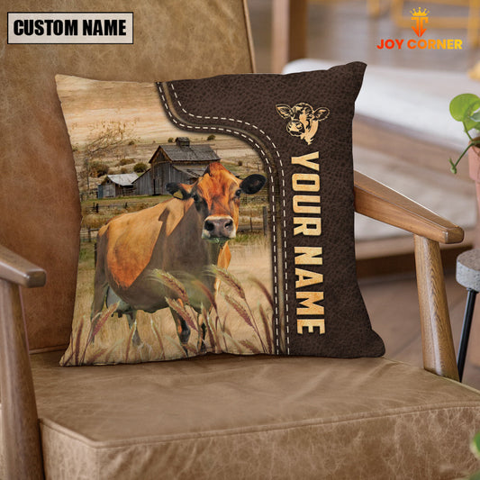Uni Jersey Custom Name Leather Pattern Pillow Case