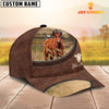 Uni Red Angus On The Farm Customized Name Leather Pattern Cap