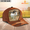 Uni Charolais Customized Name Brown Leather Pattern Cap