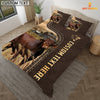 Uni Beefmaster Custom Text Leather Pattern Bedding Set