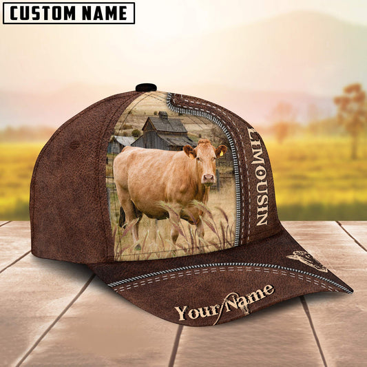 Uni Limousin Customized Name Leather Pattern Cap