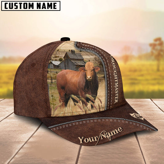 Uni Droughtmaster Customized Name Leather Pattern Cap