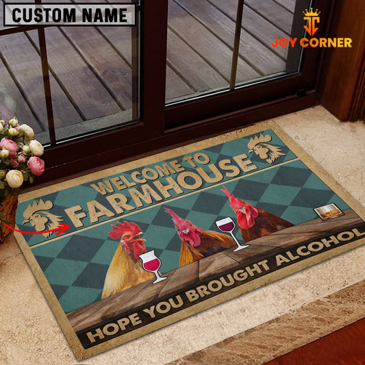 Uni Rooster Hope You Bought Alcohol Custom Name Doormat